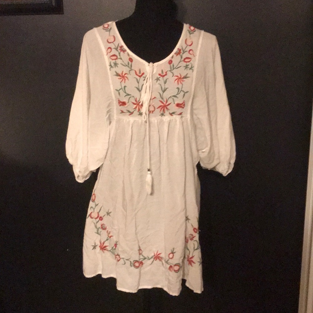 Floral embroidered boutique dress. OFFERS WELCOME